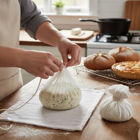 Boao Cheesecloth and Cooking Twine, 35 x 78 Inch Reusable, Unbleached Cotton Fabric Kitchen Cheese Cloth with Cooking Twine 1/4 Cone Cotton 50 Meter for Meat, Straining, Baking, Filtering in Kuwait