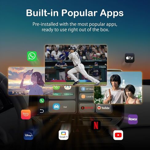 ون كار ستيريو ايه اي بوكس لايت مع كاربلاي لاسلكي ومحول لاسلكي اندرويد اوتو، ماجيك بوكس كاربلاي المدمج في تطبيقات فيديو يوتيوب ونتفليكس، تحويل كاربلاي سلكي للسيارة الاصلية الى لاسلكي in Kuwait