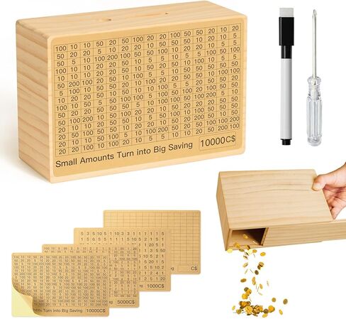 صندوق توفير المال من Bemaystar: صندوق توفير نقدي بقيمة 10000 دولار أمريكي 5000 دولار أمريكي 4000 دولار أمريكي 3000 دولار أمريكي 2000 دولار أمريكي 1000 دولار أمريكي 800 دولار أمريكي هدف التحدي 500 دولار أمريكي، بنك بيجي للبالغين والأطفال in Kuwait