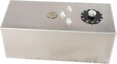 Universal 17 Gallon 64L Fuel Cell Tank Aluminum with Cap and Level Sender Polished Silver in Saudi Arabia
