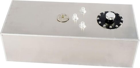 Universal 17 Gallon 64L Fuel Cell Tank Aluminum with Cap and Level Sender Polished Silver in Saudi Arabia