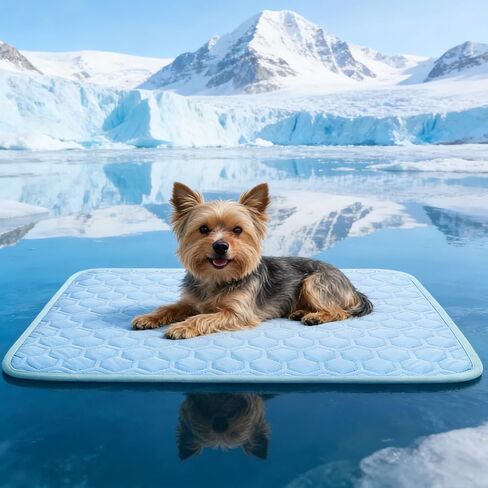 Cooling Mat for Dogs Thicken Pad for Cats,Rabbit&Medium,Large Dogs Internal Arc-Chill Cool Fiber Dog Cooling Mat Non-Slip Washable Summer Pet Outdoor Bed in Kuwait