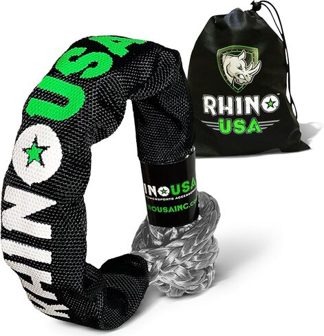 Rhino USA ROPE SONTEC SOFT ROPE (2 -Pack) - 1/2 بوصة × 22 بوصة (44،050 رطل قوة الكسر) طقم الاسترداد للوقت الوعائي للشاحنات ، UTV ، ATV - متوافق مع Jeep و Toyota و Ford & More! in Saudi Arabia