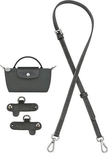 Leather Purse Straps for Longchamp Bag Conversion Kit, Purse Straps Replacement for Longchamp Le Pliage Tote Bag Original Mini Bags Leather Shoulder Strap (Brown-Gold A) in Kuwait