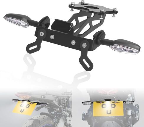 License Plate Holder Bracket Rear Fender Eliminator Kit Rear Tail Tidy LED Indicator Turn Signal Blinker Kit Compatible with MT-09 MT09 SP 2021 2022 2023 (Smoke) in Kuwait