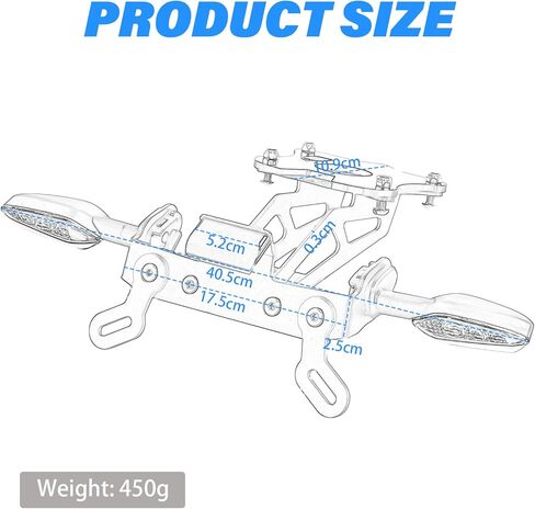 License Plate Holder Bracket Rear Fender Eliminator Kit Rear Tail Tidy LED Indicator Turn Signal Blinker Kit Compatible with MT-09 MT09 SP 2021 2022 2023 (Smoke) in Kuwait