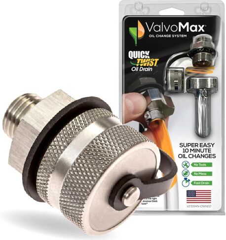 صمام تصريف زيت Valvomax - توصيل سريع لتصريف الزيت للتغييرات في زيت DIY في المنزل في 10 دقائق - بدون أدوات ، لا فوضى ، لا تنظيف - حجم الخيط M14-1.50 - مصنوع في الولايات المتحدة الأمريكية in Kuwait