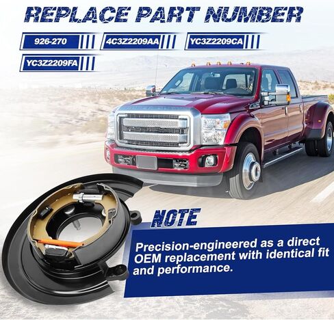 9262271 خلفية اليسار التجمع لوحة دعم الفرامل المحملة للوقوف ، تناسب Ford F-250 1999 ، F-250 Super Duty 1999-2004 ، F-350 Super Duty 1999-2004 ، Scursion 2000-2005 ، OE 926-271 ، YC3Z2210CA in Saudi Arabia