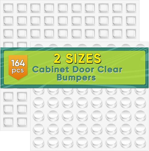 ONUEMP 304pcs Cabinet Door Bumpers Clear, Adhesive Rubber Feet Silicone, Sound Dampening Door Slam Stopper Non Slip Furniture Pads Wall Protector for Cutting Board, Door, Drawers, Glass Cabinet in Kuwait
