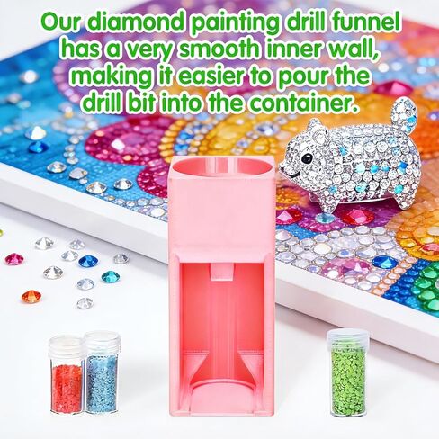 Diamond Painting Organizer,Diamond Painting Drill Funnel for Round Containers,Portable Diamond Art Funnel for Easy Transfer, Diamond Painting Accessories (Violet) in Kuwait