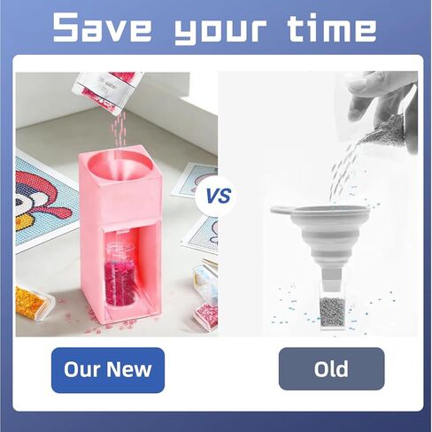 Diamond Painting Organizer,Diamond Painting Drill Funnel for Round Containers,Portable Diamond Art Funnel for Easy Transfer, Diamond Painting Accessories (Violet) in Kuwait