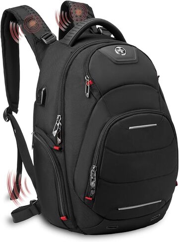 التصميم السويسريثالي TSA Business Business Budge Backpack for Men ، حقائب الظهر على الظهر ، حقائب الظهر المحمولة الكبيرة جدًا للرجال ، واعتدت شركة الطيران على الظهر الكلية المقاومة للماء J14 in Kuwait