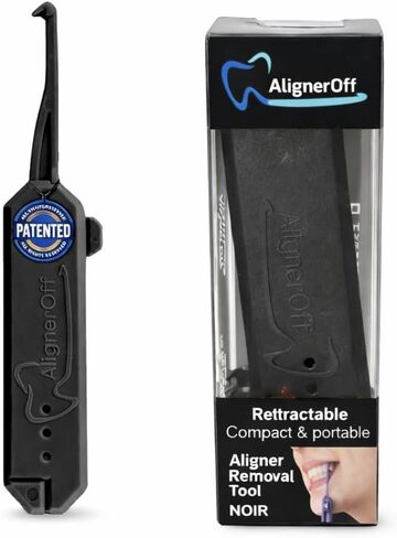 Stocking Stuffer|AlignerOff Aligner Removal Tool|Compatible with Invisalign, Removable Clear Braces, Retainers, Nightguard and Dentures|Retractible|Hygienic Personal Oral Accessory|Ortho Recommended in Kuwait