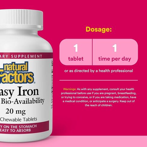 Natural factors Easy Iron chewables 20mg 60 tabs (Multi-Pack) in Kuwait