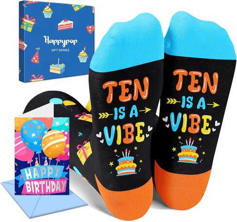 HAPPYPOP 9th Birthday Gifts Socks Ideas - Gift Ideas for Girls Boys Age 9, Presents for 9 Year Olds, Nine Year Old Gifts for Kids in Saudi Arabia