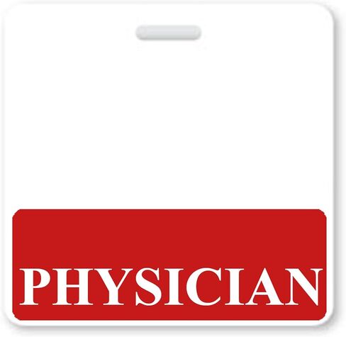 Physician Badge Buddy - Heavy Duty Horizontal Badge Buddies for Physicians - Spill & Tear Proof Cards - 2 Sided USA Printed Quick Role Identifier ID Tag Backer by Specialist ID in Kuwait