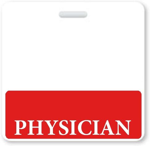 Physician Badge Buddy - Heavy Duty Horizontal Badge Buddies for Physicians - Spill & Tear Proof Cards - 2 Sided USA Printed Quick Role Identifier ID Tag Backer by Specialist ID in Kuwait