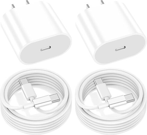 شاحن iPhone 15، [معتمد من MFi] 2 حزمة شاحن USB C بقوة 20 وات مع سلك شحن سريع 6.6 قدم USB C إلى C لأجهزة iPhone 15/15 Pro/15 Pro Max/15 Plus، iPad Pro 12.9/11، iPad الجيل العاشر، iPad هواء in Kuwait