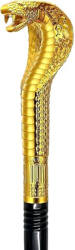 42IN Metal Pimp Cane with Snake Plastic Handle, Egyptian Staff for Pharaoh & Cleopatra Costume Mesmerizing Cosplay Prop for Halloween in Kuwait