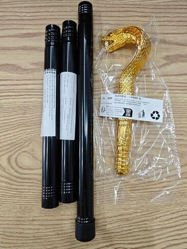 42IN Metal Pimp Cane with Snake Plastic Handle, Egyptian Staff for Pharaoh & Cleopatra Costume Mesmerizing Cosplay Prop for Halloween in Kuwait