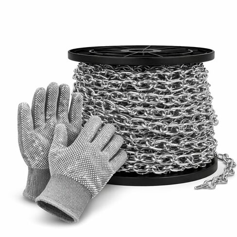 سلسلة جاك بطول 130 قدم للتعليق، سلسلة فولاذية سميكة، سلسلة صغيرة للتعليق، سلسلة أدوات للتخييم المنزلي في الهواء الطلق، سلسلة شديدة التحمل لتعليق السلال والنباتات، سمك 0.08 بوصة (2 مم) in Kuwait