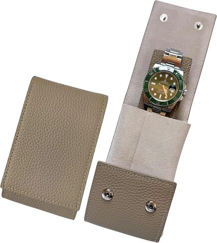 Leather Watch Case, Watch Travel Pouch, Single Watch Box for men and women, Luxury Watch Organizer, Watch Storage (Brown) in Saudi Arabia