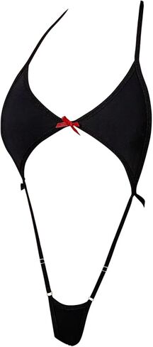 Sexy Naughty Micro Halter Sheer Mesh Teddy Lingerie Bodysuit Top One Piece in Kuwait