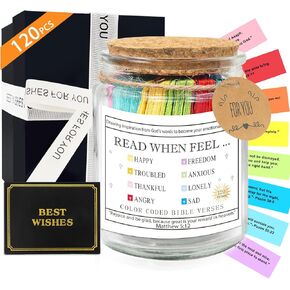 آية الكتاب المقدس جرة 200pcs لمدة 8 مشاعر ، جرة الصلاة من أجل التأكيد على المعمودية هدية للفتيات في سن المراهقة ، فتيات المعلم الرئيسي ، تخرج الآباء الهدايا المسيحية الدينية للنساء ، الرجال ، صديق in Kuwait