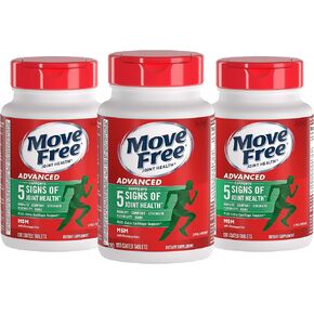 Move Free Advanced Plus MSM Coated Tablets, Joint Health Supplement with Glucosamine and Chondroitin, 120 Count, Pack of 2 in Saudi Arabia