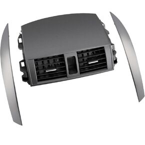 Center A/C Dash Air Vent Trim Cover, Console Outlet Grille Insert Panel With Emergency Switch Clock Button, Compatible with 2009-2013 Toyota Corolla Base CE LE XLE L S XRS, Replaces# 55670-02340 in Saudi Arabia