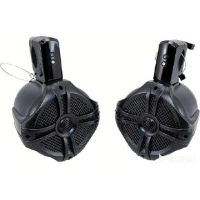 SDX Pro Audio - 6.5 inch 350W Fully Wireless Bluetooth Marine Speaker System (Pair) - Wakeboard Tower/Waketower and Fits Rollbar/Rollcage - Rechargeable, No Wiring/Cables Needed - No Receiver Needed in Kuwait