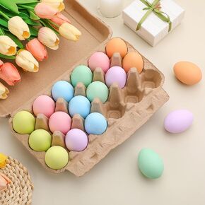 12 PCS Easter Ceramic Eggs Pastel Easter Easter Eggs Fake Nest Egg Easster Decoration for Easter Egg Hunt Crafts Bowl Basket Fulers Decor in Kuwait