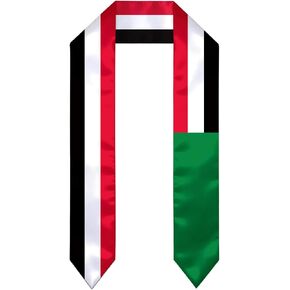 South Sudan Flag Graduation Stole Satin Stole Scarf for Study Aboard International Students 72" Length in Kuwait