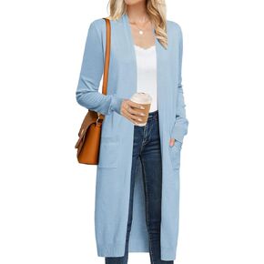 GRACE KARIN Women's 2024 Trendy Long Cardigan Sweaters Open Front Long Sleeve Maxi Duster Coats with Pockets in Saudi Arabia