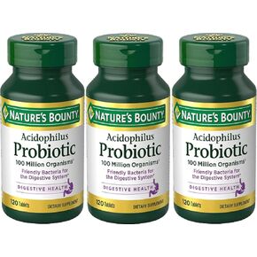 Nature's Bounty أسيدوفيلوس بروبيوتيك، مكمل بروبيوتيك يومي، 01 عبوة، 100 قرص... in Kuwait