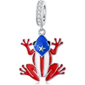 Puerto Rico Charms for Bracelet 925 Sterling Silver Coqui Frog Flag Jewelry Hometown Puerto Rico Gifts for Women in Kuwait
