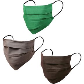 Touchstone Indian Heritage Fabric filter pocket nose bridge double layer cotton face mask reusable washable for men, women (Pack of 3). Red Mustrad White in Kuwait