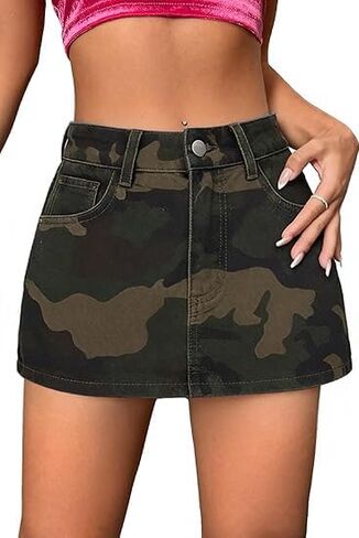 Mini Denim Skort for Women High Stretchy, Low Waist Jean Skort Mini Skirt Shorts Casual Trendy Summer in Saudi Arabia