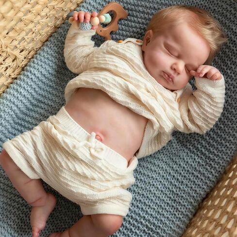 Anano Realistic Reborn Twins Girls Full Silicone Vinyl Body 18 Inch Real Lifelike Twins Sister Sleeping Newborn Baby Dolls That Look Real Reborn Waterproof Double Baby Doll in Kuwait