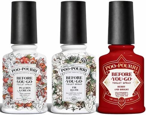 Poo-Pourri Before-You-Go Toilet Spray, Spring 2 Oz Variety Pack– Lavender Vanilla, Vanilla Petals & Santal, and Bamboo Rain in Kuwait