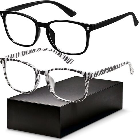 Blue Light Blocking Glasses - Fashion Square Fake Eyeglasses, Anti UV Ray Computer Gaming Glasses Blue Blockers for Women/Men in Kuwait