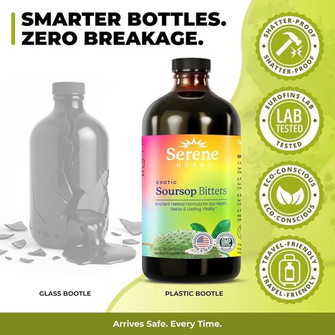 Soursop & Black Seed Bitters Bundle – Organic Herbal Detox for Digestive Support & Immune Health by Serene Herbs – Non-GMO, 32 oz (16 oz Each), 64 Servings in Kuwait