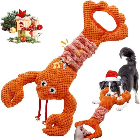 لعبة Tug of War Dog Toy ، ألعاب كلب صاخبة للمضغرين العدوانيين ، ألعاب جرو لوبستر التفاعلية مع الورق المجعد لإبقائهم مشغولين in Kuwait
