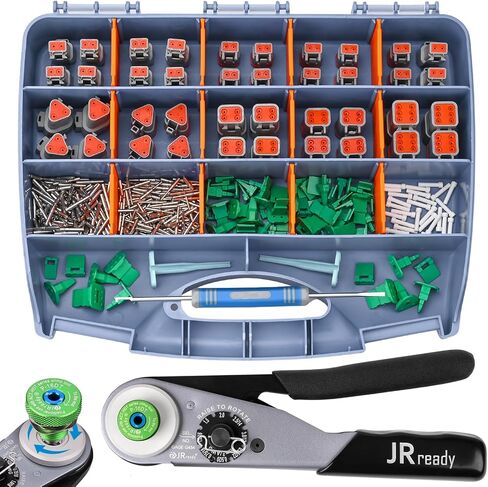 JRready DW5011 Deutsch Connector Kit - DT Connectors 2 3 4 6 Pin, Size 16# Solid Contacts16-20 AWG, Deutsch Crimp Tool, Deutsch Pin Removal Tool. Waterproof Automotive Connectors in Kuwait