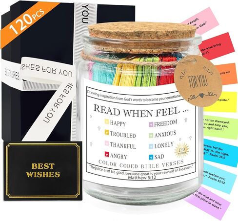 آية الكتاب المقدس جرة 200pcs لمدة 8 مشاعر ، جرة الصلاة من أجل التأكيد على المعمودية هدية للفتيات في سن المراهقة ، فتيات المعلم الرئيسي ، تخرج الآباء الهدايا المسيحية الدينية للنساء ، الرجال ، صديق in Kuwait