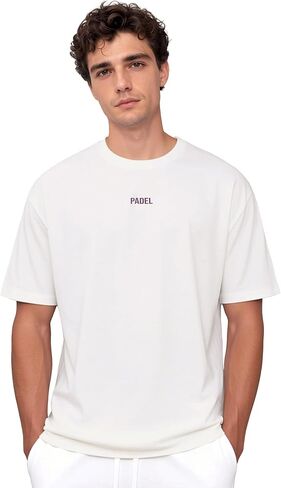 KlothoMAIA Men’s Padel Tennis Sport Graphic T-Shirt,Oversize,Cotton Fabric in Kuwait
