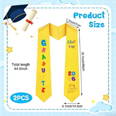 2pcs سرقت التخرج في مرحلة ما قبل المدرسة من فئة 2025 تخرج تخرج مخصص للأطفال in Kuwait