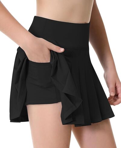 QooNoo Girls Skorts Pleated Tennis Skirts for Girls Athletic Toddler High Waist Activewear Flowy Kids Golf Cheer Skirts in Kuwait