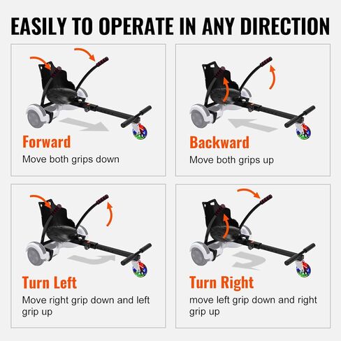 VEVOR Hoverboard Seat Attachment, Compatible with All 6.5" 8" 8.5" 10" Hoverboards, 220 LBS Load Capacity, Hover Board Go Karts Accessory, for Kids ，Adults in Saudi Arabia