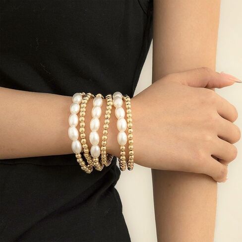 Multi layer Bracelet for Women Gold Chain Bracelet Sets Dainty Link Paperclip Bracelets Adjustable Layered Cuff Bracelets Gifts for Girls in Saudi Arabia